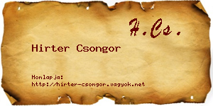 Hirter Csongor névjegykártya